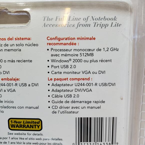 Tripp-Lite Adapter Notables USB to DVI/VGA 512 MB Memory New - Picture 8 of 15